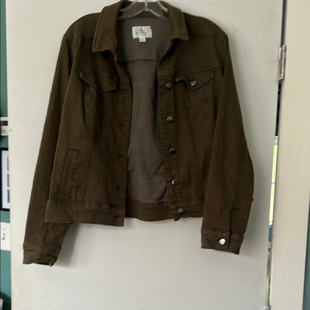 Market & Spruce Taupe Denim Jacket